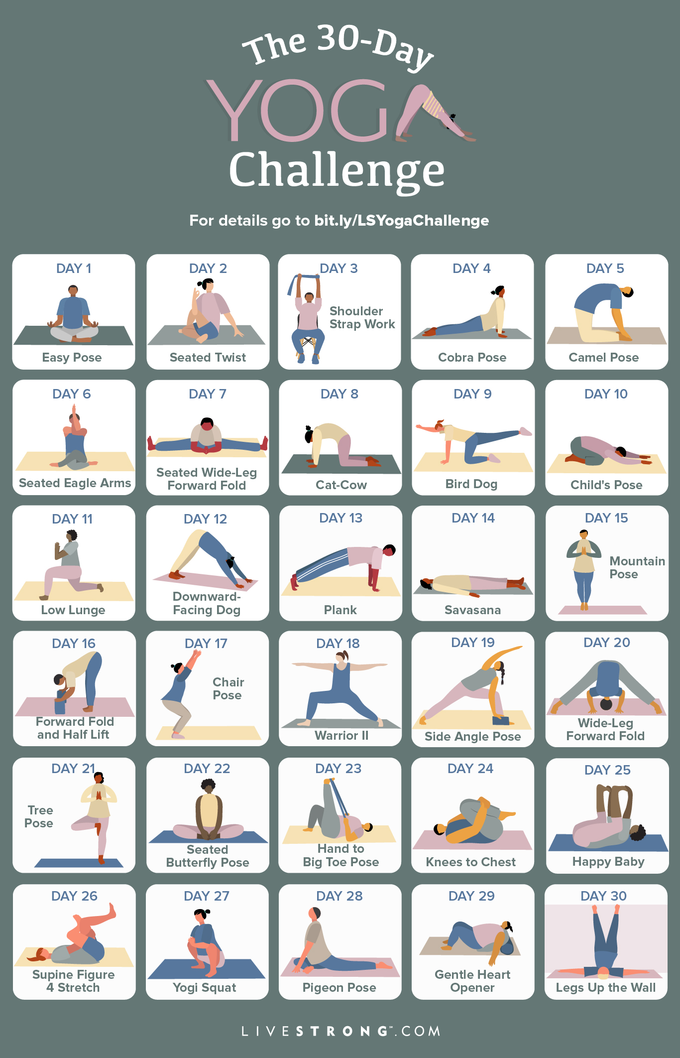 30 Day Chair Workout Challenge Printable Chair Yoga Guide 10 Mins Workout Planner Digital