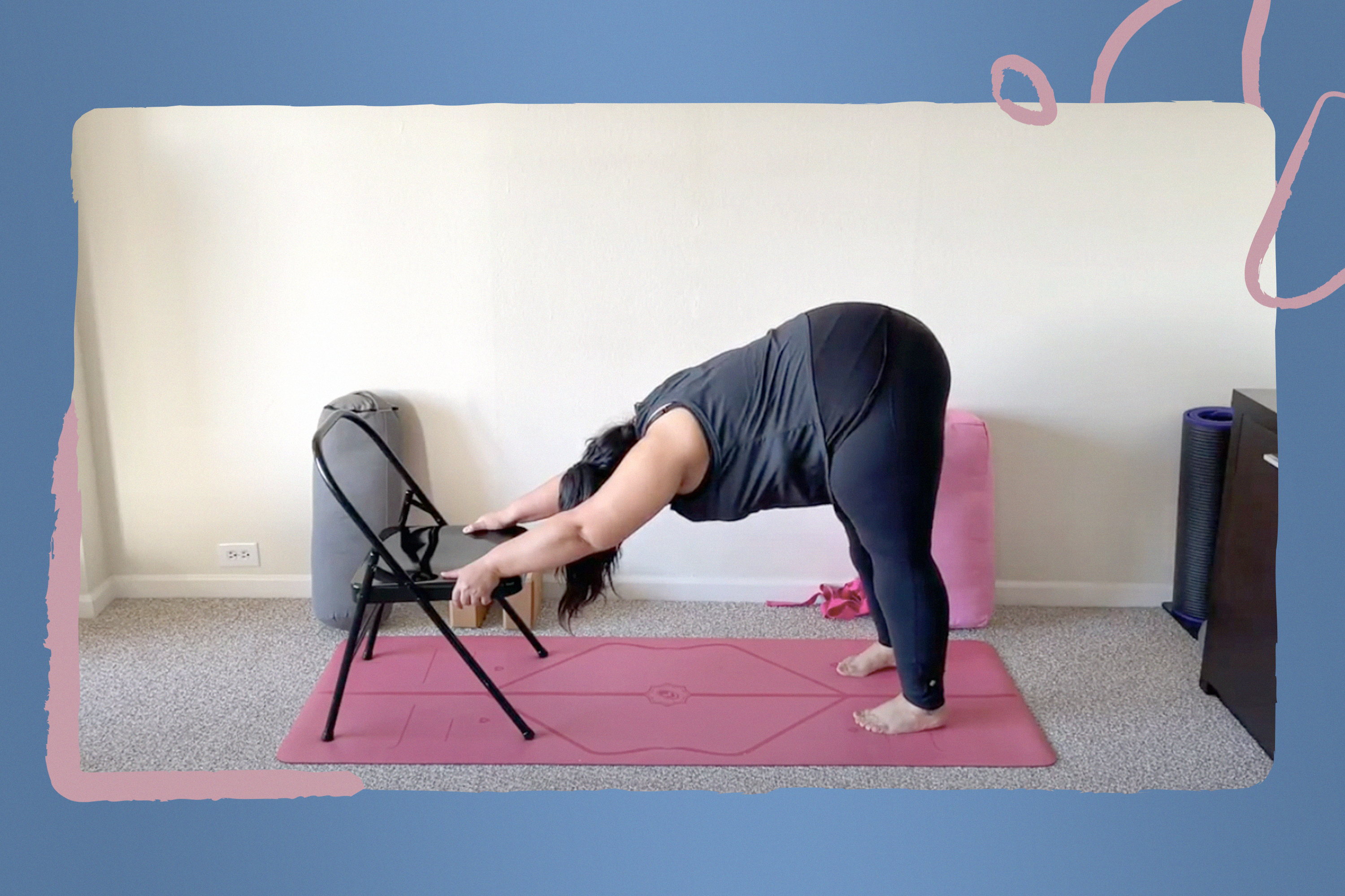 Yoga poses OK for those with poor balance - with a wall or chair