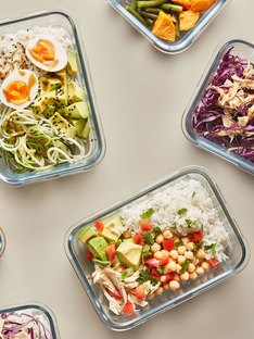 Healthy meal prep food in containers
