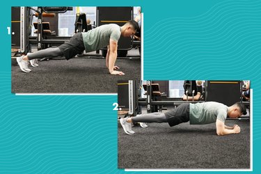 Form for alternating high-low plank.