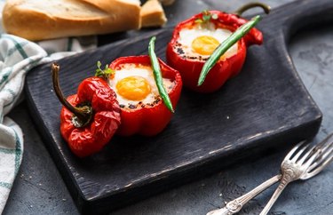 Baked Eggs in Pepper Cups Egg Recipes