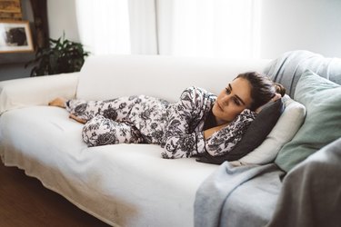 woman in her home being sad