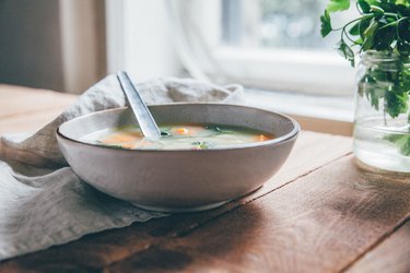 bowl of steaming soup