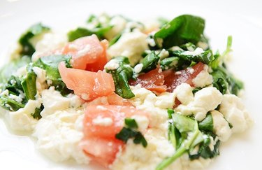 Mediterranean Tofu Protein Scramble Mediterranean breakfast recipe.