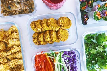 Food meal prep in containers