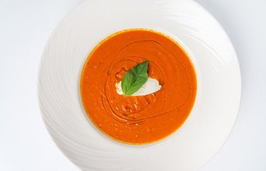 Healthy comfort food recipes Homemade Tomato Soup with Mascarpone Cheese and Basil