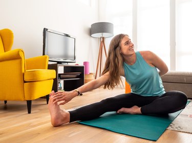 woman stretching