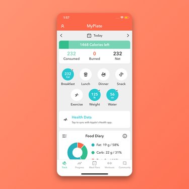 Track food in MyPlate calorie counter