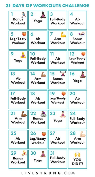 LIVESTRONG.com December Fitness Challenge Calendar