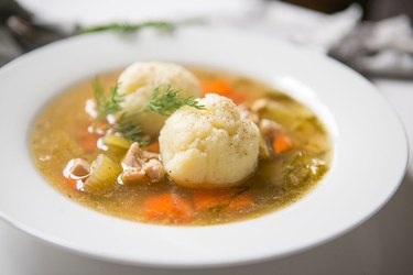 low-carb keto matzo ball soup