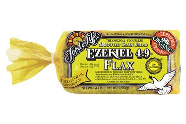 Isolated Image of the low-carb bread Ezekiel 4:9 Flax Sprouted Whole-Grain Bread loaf