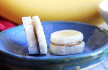 healthy snack Mini Banana-Almond Butter Sandwiches