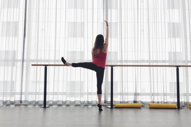 woman dancing barre