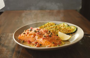 Salmon Piccata at Olive Garden.