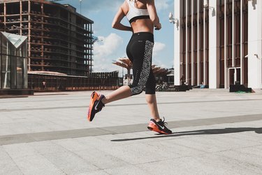 woman jogging in the city
