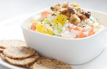 cottage cheese recipes Cheese and Vegetable Spread on Crackers