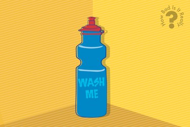Illustration of a dirty water bottle