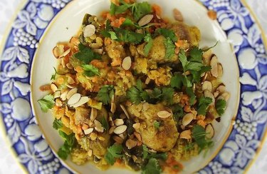 Curry Coconut Chicken, Red Lentils and Bok Choy