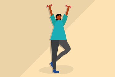 Illustration of a person celebrating long-term weight-loss success