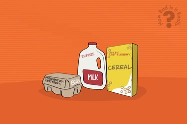 Illustration of expired foods