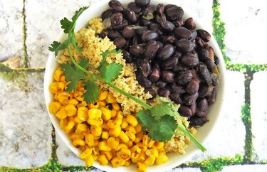 Vegan Couscous Verde Bowl With Black Beans and Corn