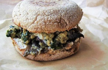 make-ahead freezer meals Egg, Spinach and Portobello Breakfast Sandwich