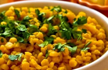 Lemony Yellow Split Pea Side Dish with Garlic and Ginger Recipe