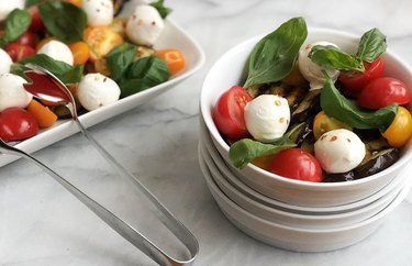 Grilled Italian Eggplant Caprese Salad recipe