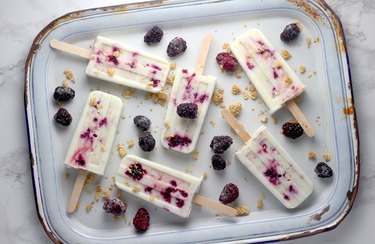 Yogurt Granola and Blackberry Parfait Pops
