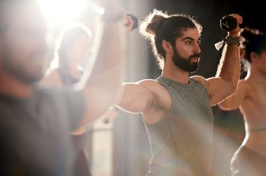 People doing a CorePower Yoga workout class