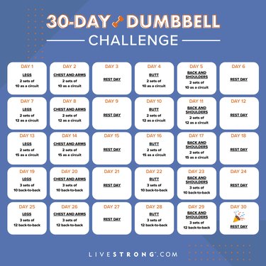 The LIVESTRONG.com 30-Day Dumbbell Challenge Calendar