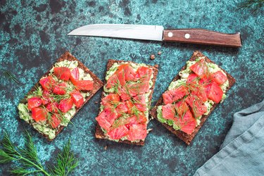 The Nordic diet foods salmon rye bread dill