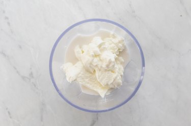 Coconut milk and yogurt  in blender