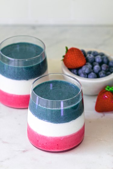 Finished red white and blue smoothie