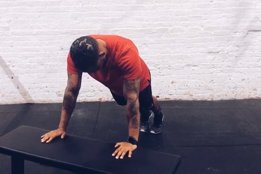 Proper form for bench plank.