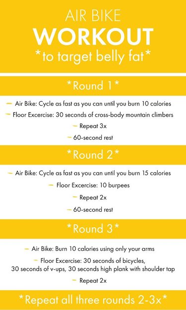 Air bike workout to lose belly fat