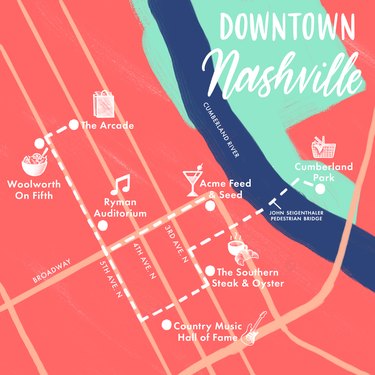 Downtown Nashville map