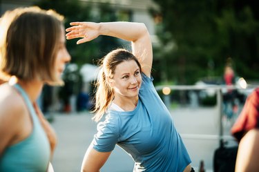 woman stretching