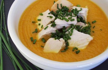 Rosemary Carrot Soup with Rotisserie Chicken rotisserie chicken dinner recipes