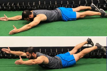 Man Doing Superman During 20-Minute HIIT Workout