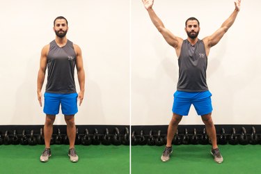 Man Doing Jumping Jacks During 20-Minute HIIT Workout