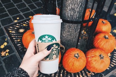 pumpkin spice latte in the fall
