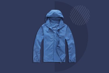 blue Wealers Men’s Lightweight Rain Jacket on navy blue background