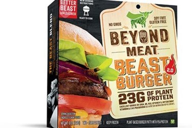 Beyond Meat Beast Burger 2.0 is a frozen vegan burger patty with its plant protein coming mainly from pea protein isolate.