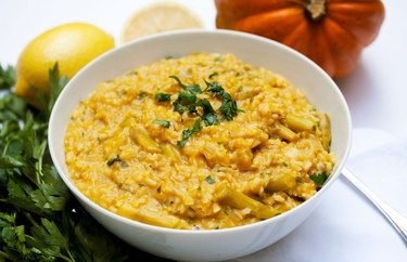 Pumpkin Sage Risotto with Asparagus and Lemon recipe