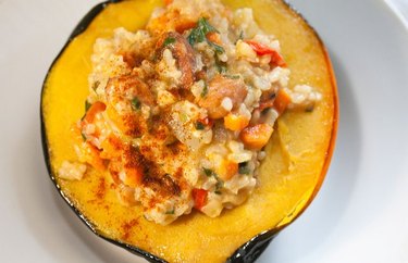 Baked Acorn Squash Cups With Rice Pilaf leftover rice dinner recipes