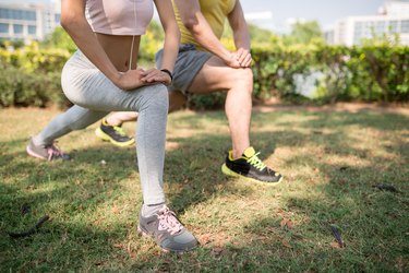 Doing lunges