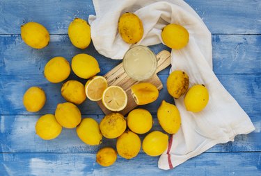 Lemons on wood