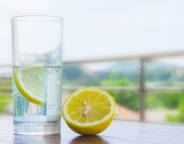 Glass of water with lemon