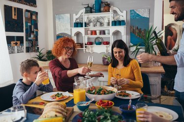 family dinner at home